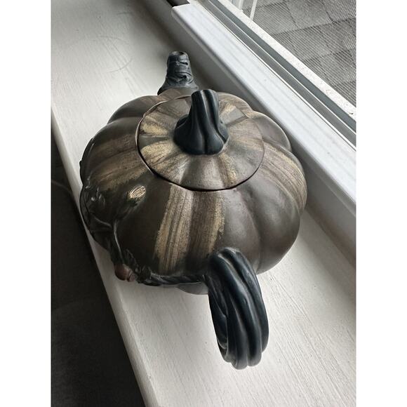 Zisha teapot Clay Pumpkin Gongfu Tea Pot Lady Bug Brown Handmade Yixing 5.5x3” - Picture 1 of 16